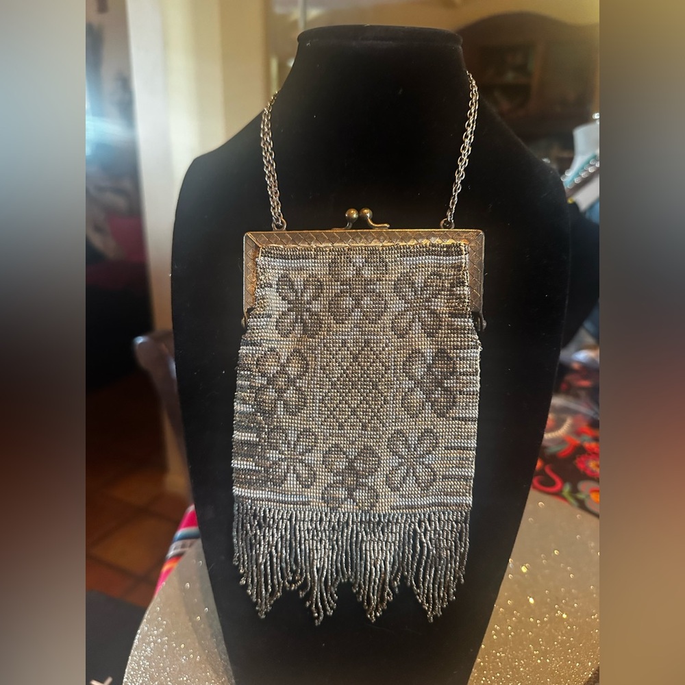 Antique French Cut Steel Beaded Purse